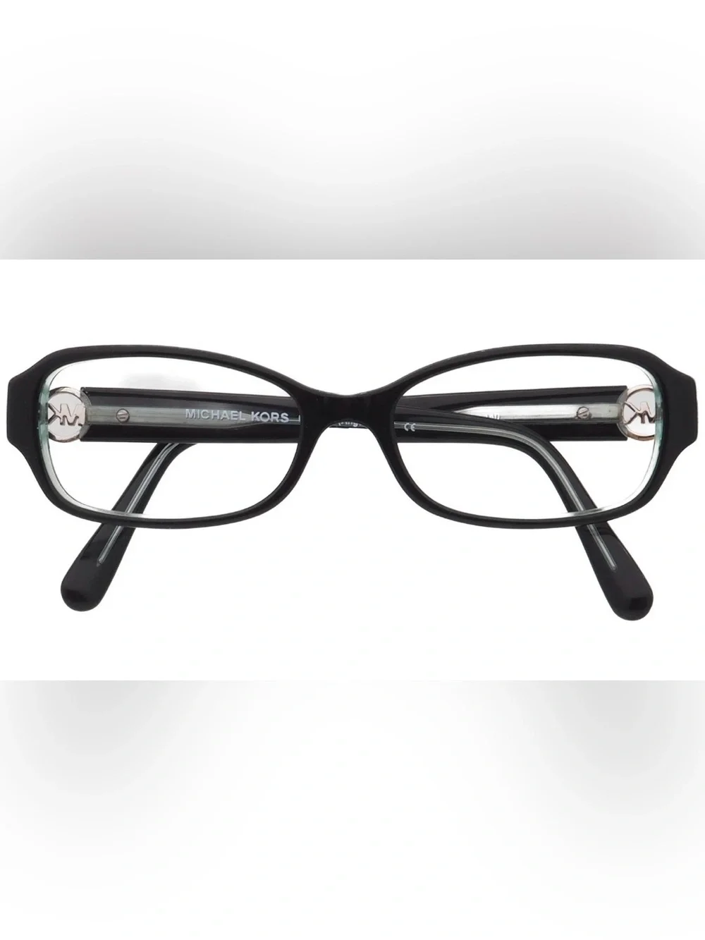 Michael Kors Black and Clear Women's Rectangular Eyeglass Frames